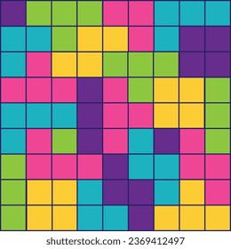 Abstract colorful bricks or shapes illustration.