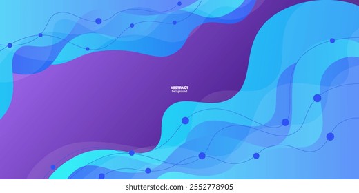Abstract colorful bright blue background. Wavy fluid shapes with and lines. Bright purple background design. Cool and modern concept. Eps10