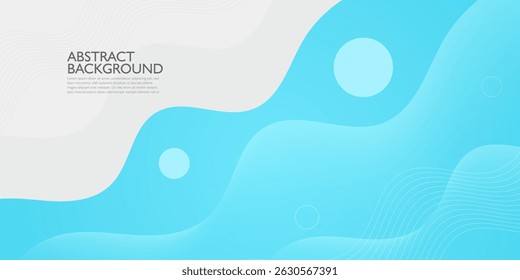 Abstract colorful bright blue wave banner background. Simple wave trendy pattern background. Eps10 vector