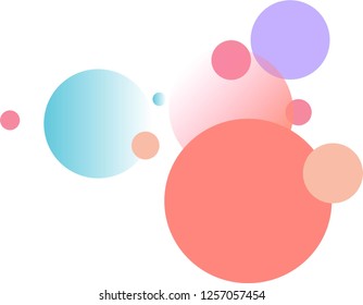 Abstract colorful bright bubbles on white background.