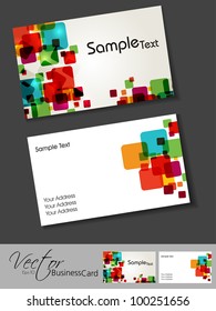 Abstract colorful bright color professional and designer business card template or visiting card set. EPS 10. Vector illustration.