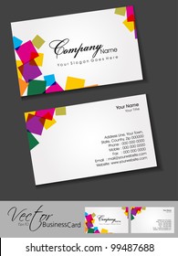 Abstract colorful bright color professional and designer business cards template or visiting card set. EPS 10. Vector illustration.