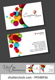 Abstract colorful bright color professional and designer business cards template or visiting card set. EPS 10. Vector illustration.