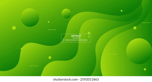Abstract colorful bright green background with liquid wave pattern. Trendy background concept. Vector Eps10