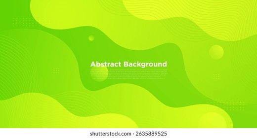 Resumo colorido brilhante brilhante onda verde fundo. Design de padrão de formas de fluido de onda simples e na moda. Vetor Eps10