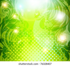 Abstract colorful bright spring or summer floral background with flowers for design. eps 10.