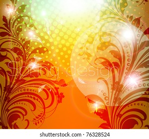 Abstract colorful bright spring or summer floral background with flowers for design. eps 10.