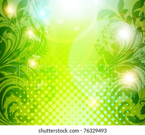 Abstract colorful bright spring or summer floral background with flowers for design. eps 10.