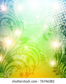 Abstract colorful bright spring or summer floral background with flowers for design. eps 10.