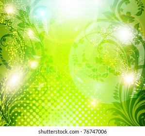Abstract colorful bright spring or summer floral background with flowers for design. eps 10.