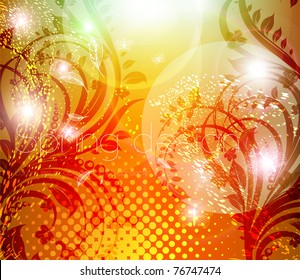 Abstract colorful bright spring or summer floral background with flowers for design. eps 10.