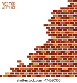 Abstract Colorful the Broken Brick Wall. Building Business. Vector Illustration