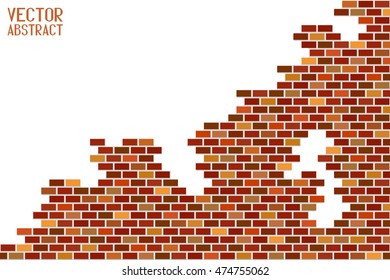 Abstract Colorful the Broken Brick Wall. Building Business. Vector Illustration