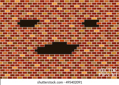 Abstract Colorful the Broken Brick Wall. Building Business. Vector Illustration