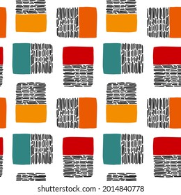 abstract colorful  broken line rectangles geometric seamless pattern, endless repeatable vector illustration texture