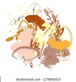 abstract colorful brown and cream paintbrush and scribble lines texture background. creative colorful nice brush strokes and hand drawn for your design. vector illustration
