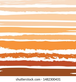 Abstract colorful brown paint brush and strokes, scribble horizontal lines pattern background .