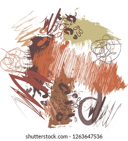 abstract colorful brown paintbrush and scribble texture background. creative colorful brown nice brush strokes and hand drawn for your design. vector illustration. 