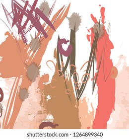abstract colorful brown paintbrush and scribble texture background. creative colorful brown and orange nice brush strokes and hand drawn for your design. vector illustration