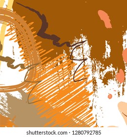 abstract colorful brown paintbrush and scribble lines texture background. creative colorful brown nice brush strokes and hand drawn for your design. vector illustration