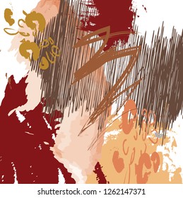 abstract colorful brown paintbrush texture background. creative nice brush motion brush strokes for your design. vector illustration. vector illustration