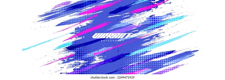 Resumen y fondo colorido del pincel con efecto semitonio. Ilustración de pincel de roca para la pancarta, el cartel o el fondo deportivo. Elementos de rajadura y textura para el diseño