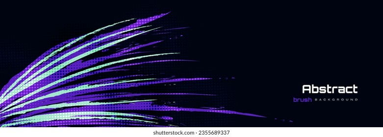 Abstract and Colorful Brush Background with Halftone Effect. Sport Banner. Brush Stroke Illustration. Scratch and Texture Elements For Design