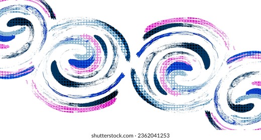 Abstract and Colorful Brush Background with Halftone Effect. Sport Banner. Brush Stroke Illustration. Scratch and Texture Elements For Design