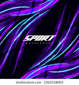 Abstract and Colorful Brush Background with Halftone Effect. Sport Banner. Brush Stroke Illustration. Scratch and Texture Elements For Design