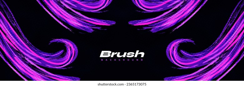 Abstract and Colorful Brush Background with Halftone Effect. Brush Stroke Illustration for Banner, Poster, or Sports Background. Scratch and Texture Elements For Design