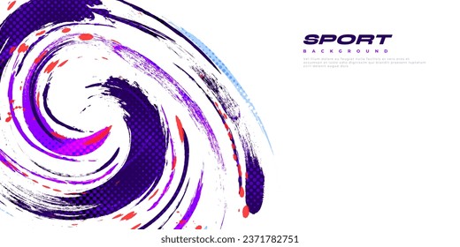 Resumen y fondo colorido del pincel con efecto semitonio. Ilustración de pincel de roca para la pancarta, el cartel o el fondo deportivo. Elementos de rajadura y textura para el diseño