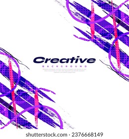 Abstract and Colorful Brush Background with Halftone Effect. Grunge Background. Brush Stroke Illustration for Banner, Poster, or Sports Background. Scratch and Texture Elements For Design