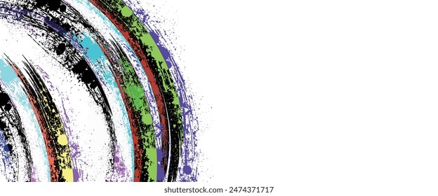 Abstract and Colorful Brush Background with Halftone Effect. Sports Banner. Brush Stroke Illustration.