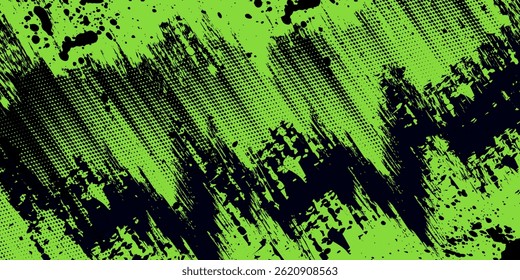 Abstract and Colorful Brush Background with Halftone Effect. Brush Stroke Illustration for Banner, Poster, or Sports Background. Scratch and Texture Elements For Design