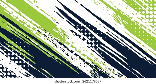 Abstract and Colorful Brush Background with Halftone Effect. Brush Stroke Illustration for Banner, Poster, or Sports Background. vector eps10