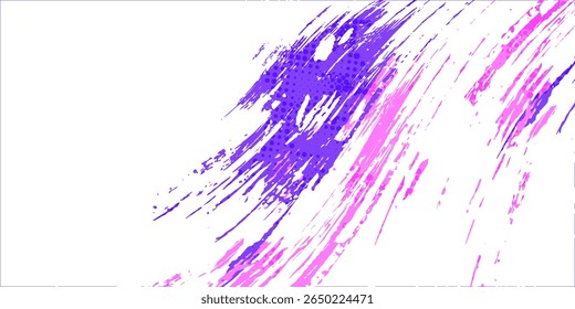 Abstract and Colorful Brush Background with Halftone Effect. Grunge Background. Brush Stroke Illustration