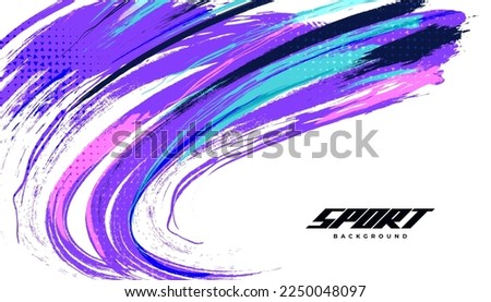 Abstract and Colorful Brush Background with Halftone Effect. Grunge Background. Brush Stroke Illustration for Banner, Poster, or Sports Background. Scratch and Texture Elements For Design