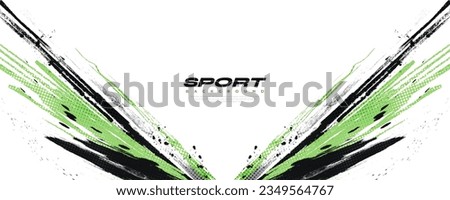 Abstract and Colorful Brush Background with Halftone Effect. Brush Stroke Illustration for Banner, Poster, or Sports Background. Scratch and Texture Elements For Design