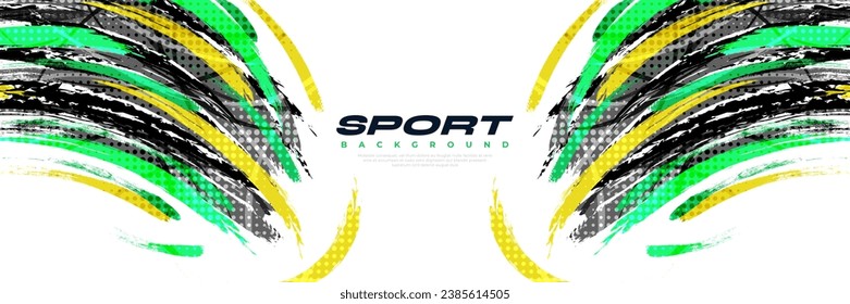 Abstract and Colorful Brush Background. Sport Banner. Brush Stroke Illustration. Scratch and Texture Elements For Design