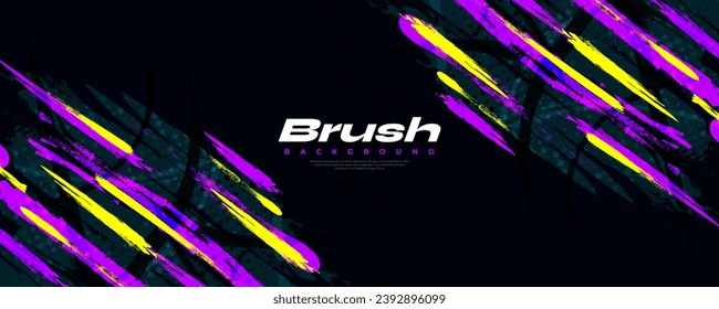 Abstract Colorful Brush Background with Sporty Style. Grunge Sport Background. Scratch and Texture Elements For Design