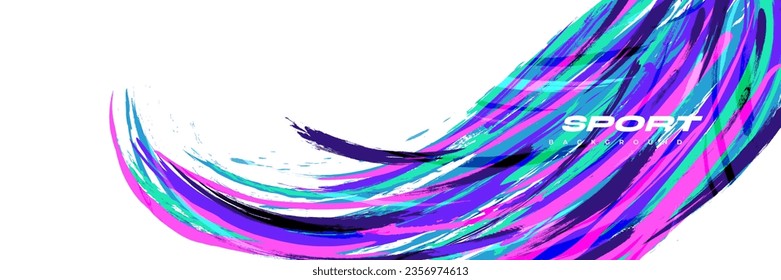 Abstract and Colorful Brush Background. Brush Stroke Illustration for Banner, Poster, or Sports Background. Scratch and Texture Elements For Design