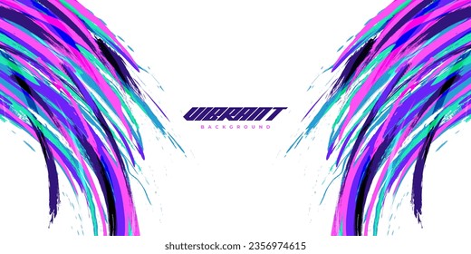 Abstract and Colorful Brush Background. Brush Stroke Illustration for Banner, Poster, or Sports Background. Scratch and Texture Elements For Design
