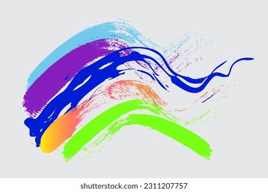 Abstract colorful brush and paint strokes, color splash pattern background. vector illustration