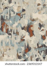 Abstract colorful brush stroke carpet pattern