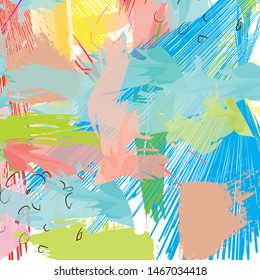 Abstract colorful brush strokes pattern background.