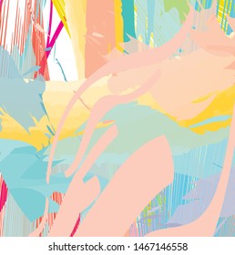 Abstract colorful brush strokes pattern background.