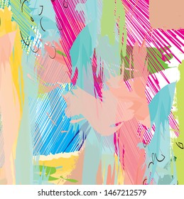 Abstract colorful brush strokes pattern background.