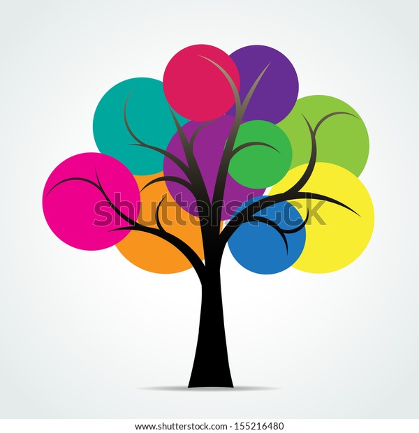 Abstract Colorful Bubble Tree Vector Illustration Stock Vector (Royalty