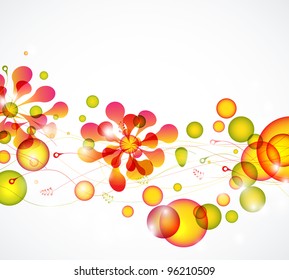 Abstract colorful bubbles floral vector background eps10