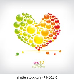 Abstract colorful bubbles heart